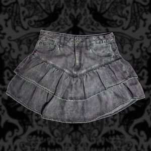 American Eagle Denim Mini Skirt Size 4- Black